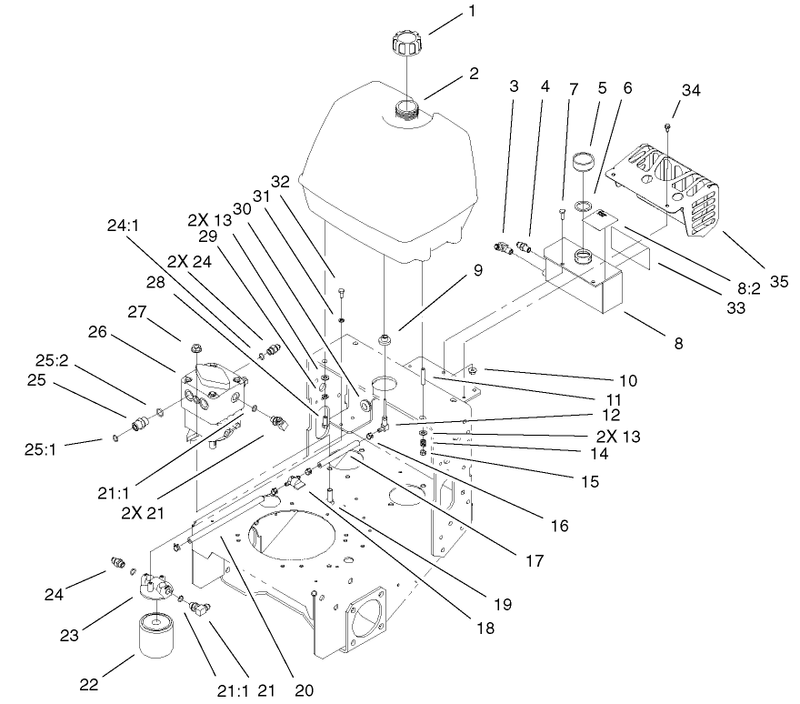 Hydraulic Pump And Fuel Tank Assembly