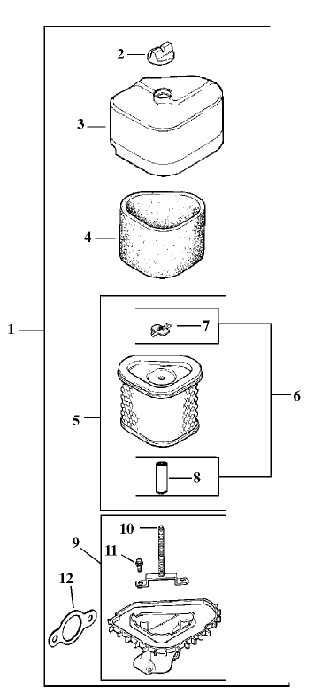 Air Cleaner Assembly Kohler Model Cv15t 41604