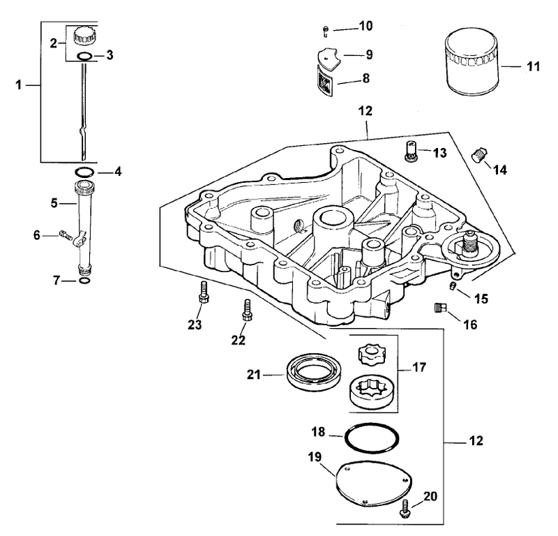 Oil Pan And Lubrication Assembly Kohler Model Cv15t 41604