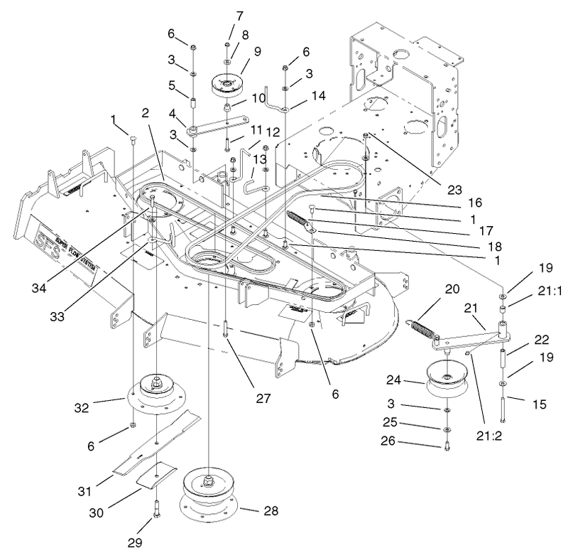 Spindles Idler Pulleys And Belts Assembly