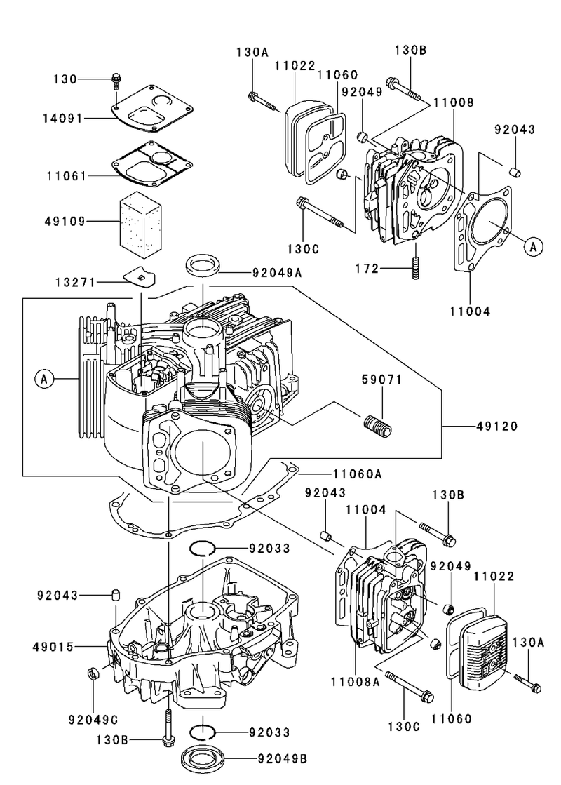Cylindercrankcase Kawasaki Fh500v As30
