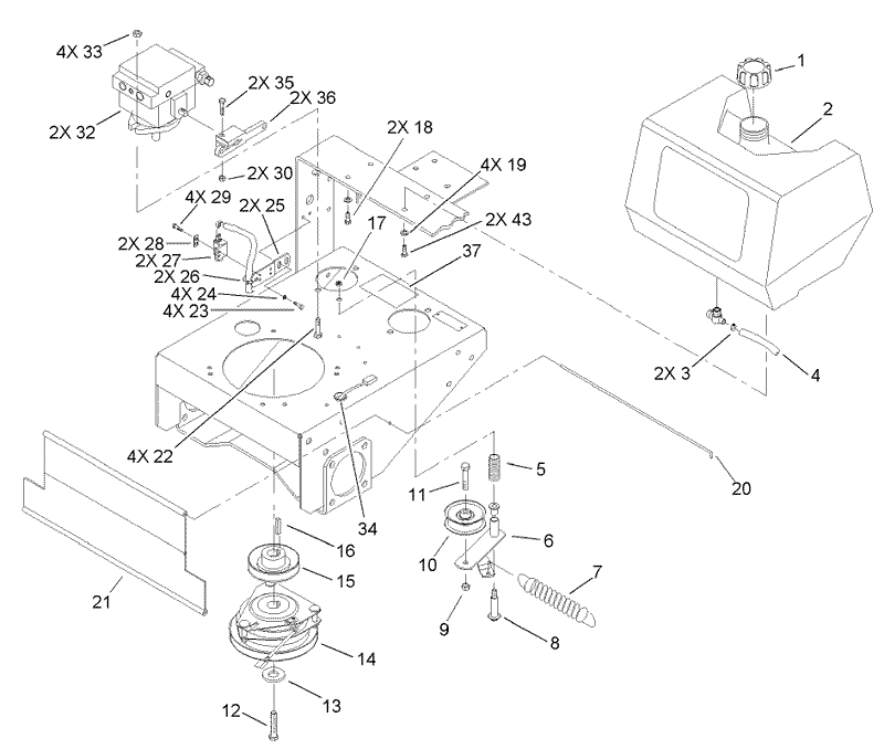 Fuel Tank Hydro Pump and Power Take Off Assembly