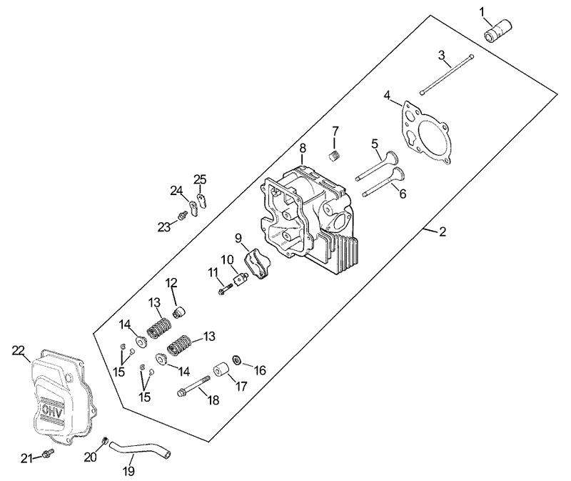 Head Valve and Breather Assembly Kohler CV15S 41620