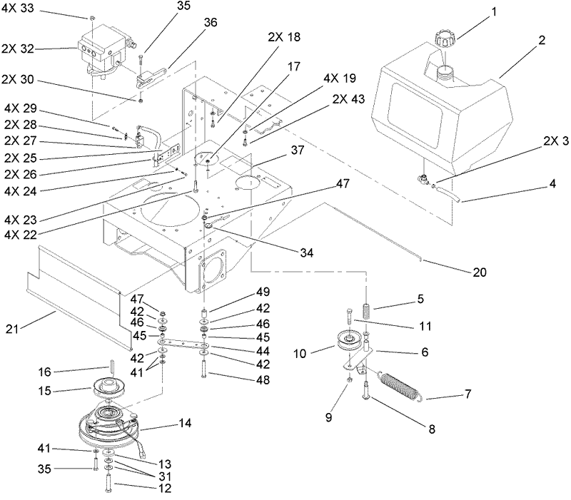Fuel Tank Hydro Pump and Power Take Off Assembly