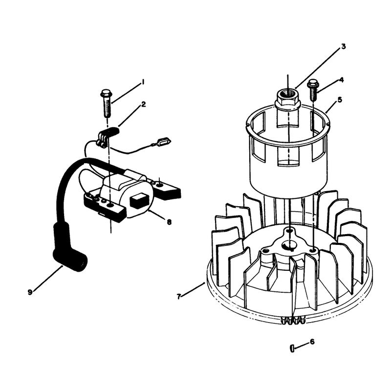 Magneto and Flywheel Assembly Model No Vmh7