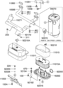 Air Filter Muffler Assembly Kawasaki FH381V-AS27