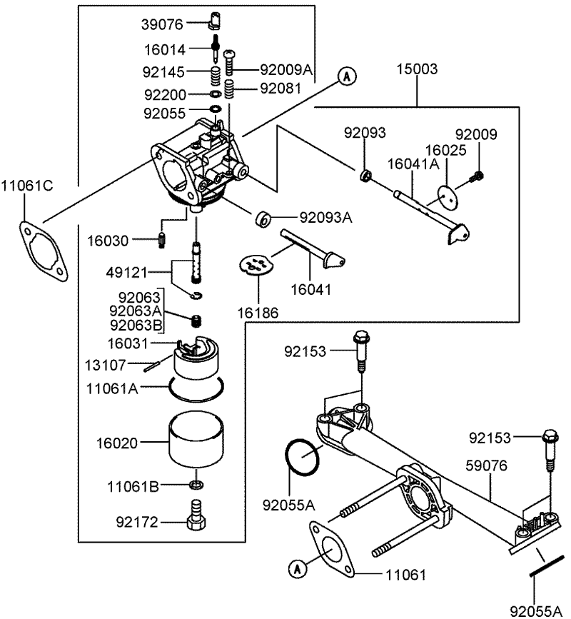 Carburetor Assembly Kawasaki FH381V AS27