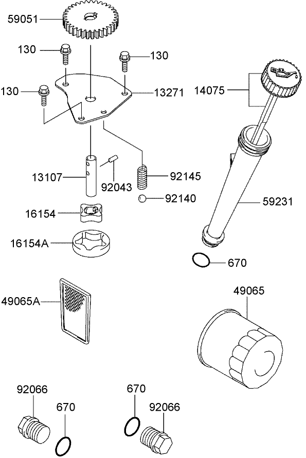 Lubrication Equipment Assembly Kawasaki FH381V AS27