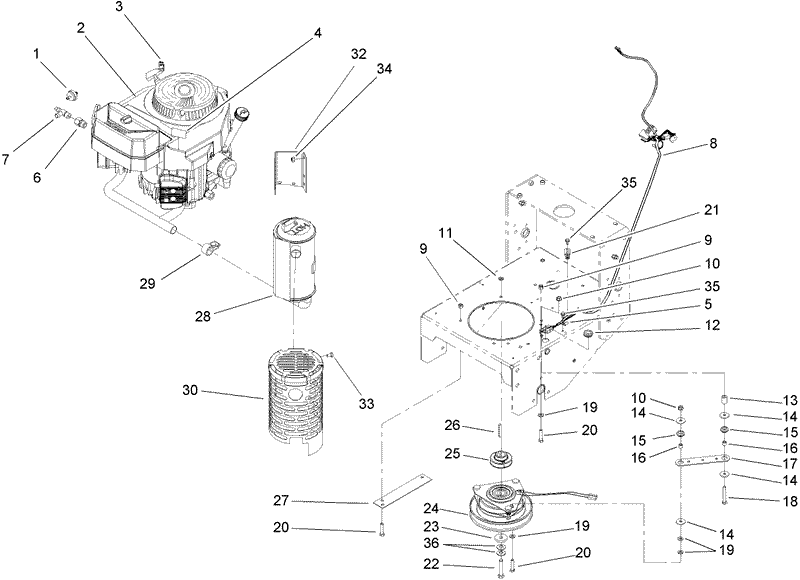 Engine and Clutch Assembly