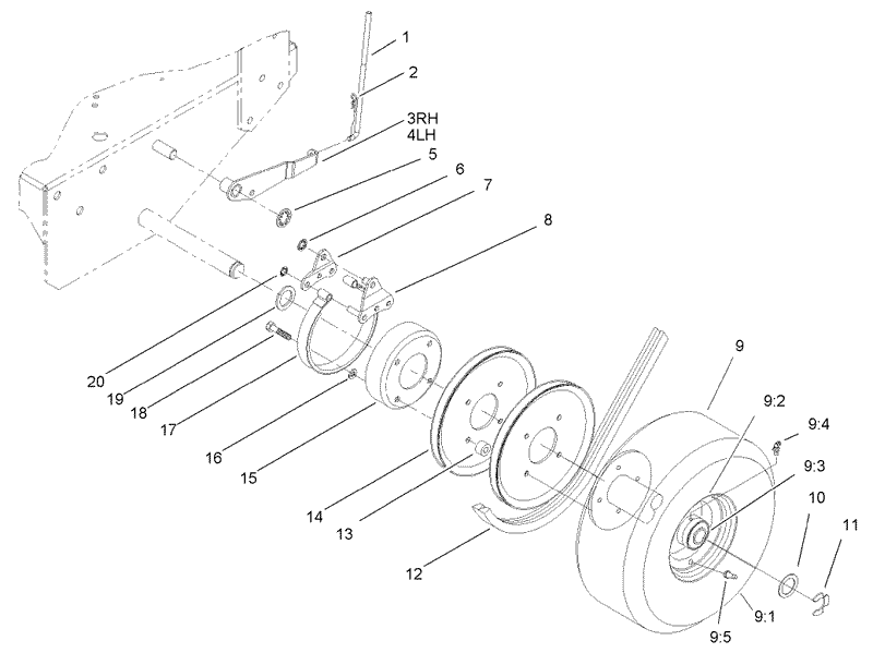 Brake Wheel Pulley and Wheel Assembly