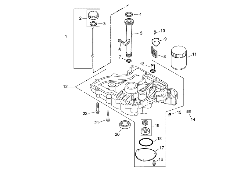 Oil Pan and Lubrication Assembly Kohler CV13T 21540