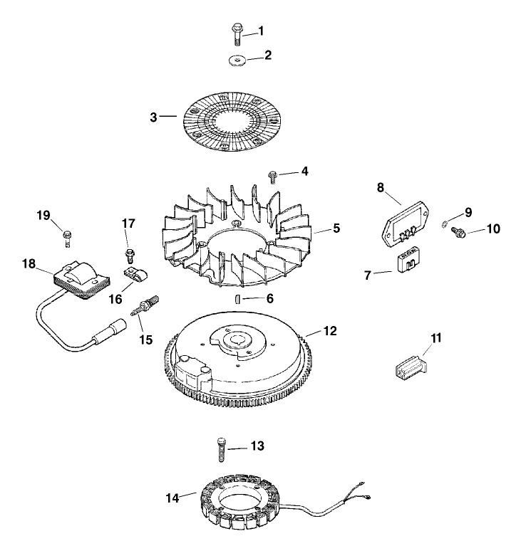 Ignition and Electrical Assembly Kohler Model CV15T 41604