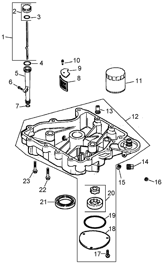 Oil Pan Lubrication Assembly Kohler CV15T 41629