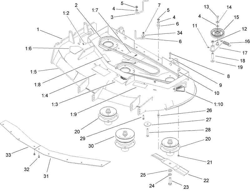 Spindle Pulley and Belt Assembly