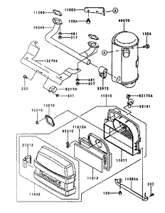 Air Filter Muffler Assembly Kawasaki FH500V-AS29