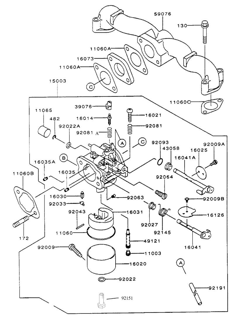 Carburetor Assembly Continued Kawasaki FH500V AS29