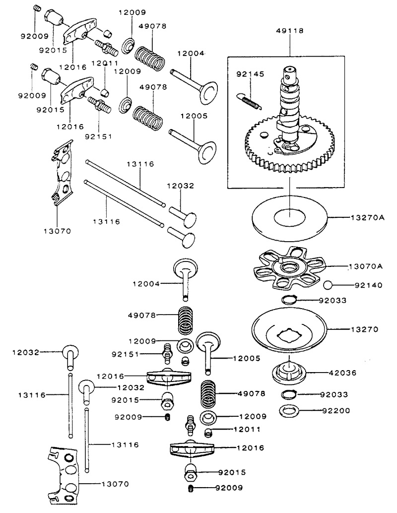 Valve Camshaft Assembly Continued Kawasaki FH500V AS29