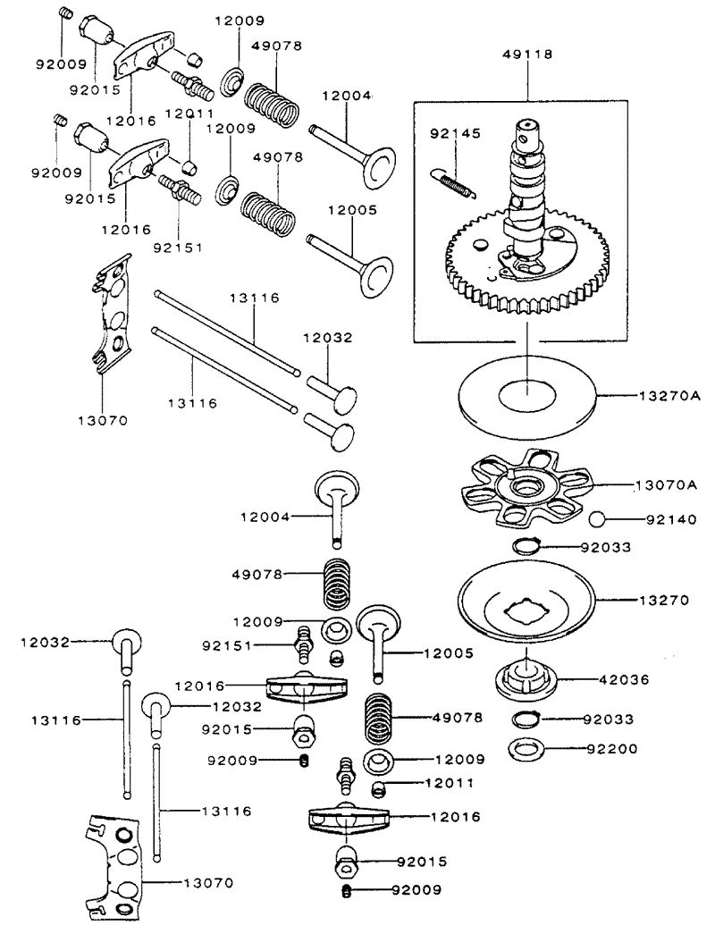 Valve Camshaft Assembly Continued Kawasaki FH500V AS29