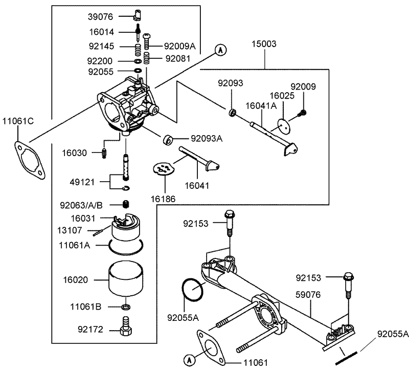 Carburetor Assembly Kawasaki FH430V AS28