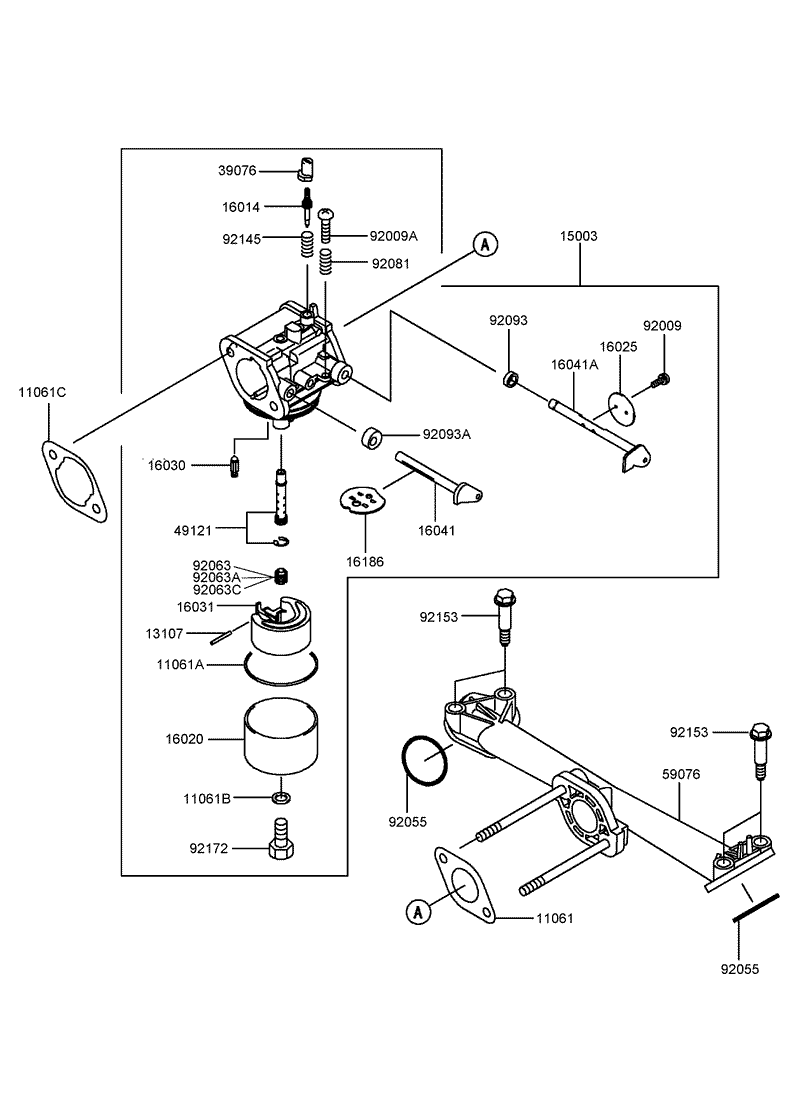 Carburetor Assembly Kawasaki FH430V BS28 R
