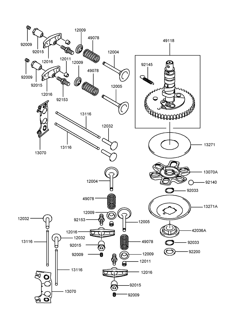 Valve and Camshaft Assembly Kawasaki FH430V BS28 R