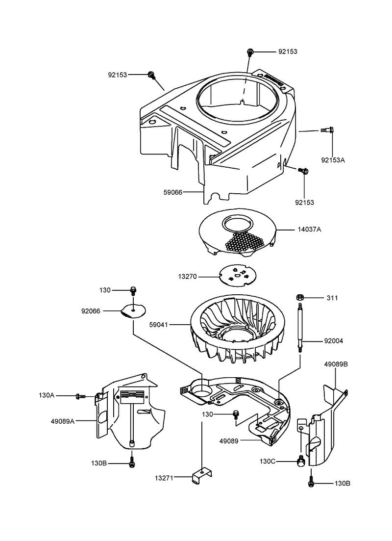 Cooling Equipment Assembly Kawasaki FH541V BS30 R