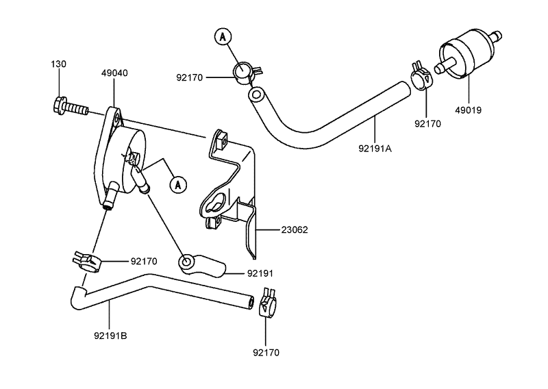 Fuel Tank and Valve Assembly Kawasaki FH541V BS30 R