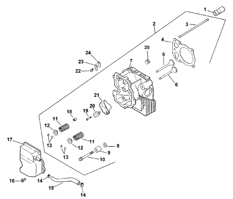 Cylinder Head Valves And Breather Assembly Kohler Model Cv15t 41604