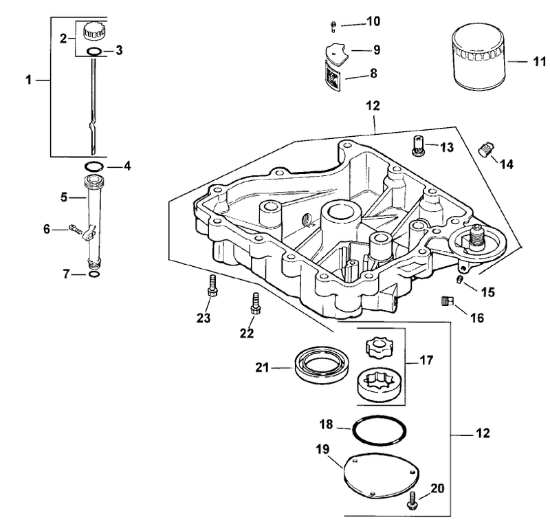 Oil Pan And Lubrication Assembly Kohler Model Cv15t 41604
