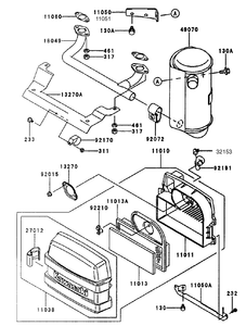 Air Filtermuffler Assembly Kawasaki Fh451v-As08