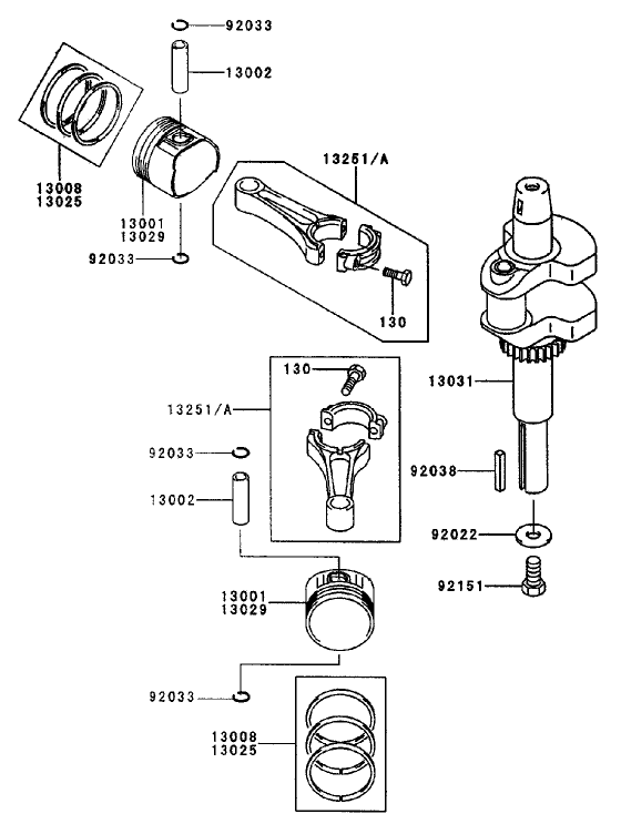 Pistoncrankshaft Assembly Kawasaki Fh451v As08