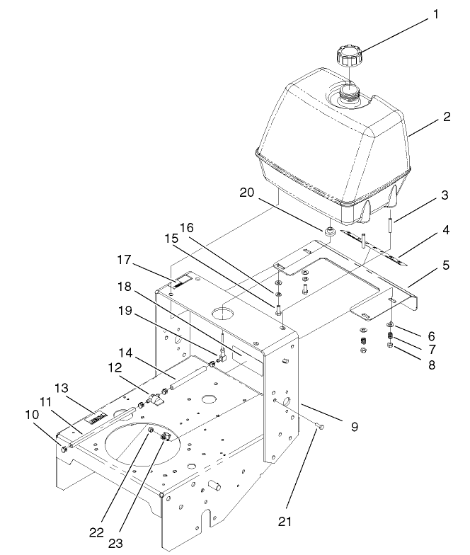 Frame Fuel Tank And Shift Plate Assembly