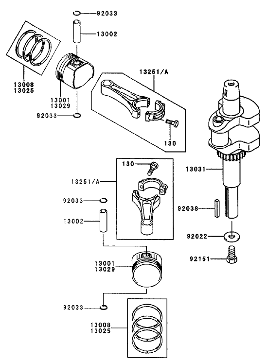 Pistoncrankshaft Assembly Kawasaki Fh451v As08