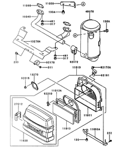 Air Filtermuffler Assembly Kawasaki Fh500v-As25