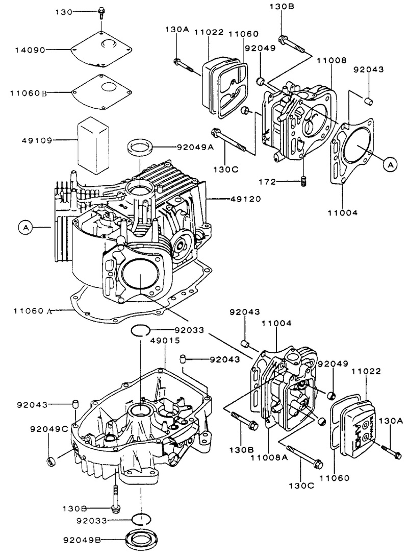 Cylindercrankcase Assembly Kawasaki Fh500v As25