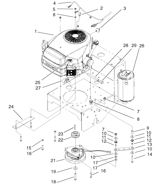Engine And Clutch Assembly