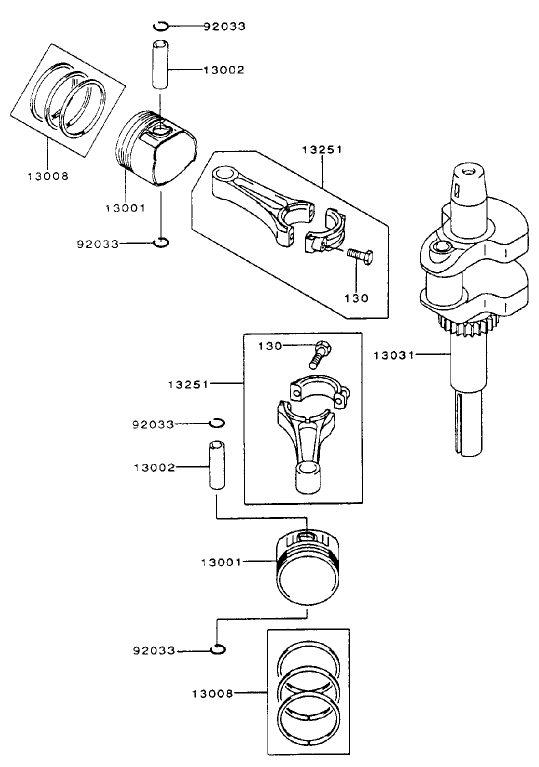 Pistoncrankshaft Assembly Kawasaki Fh500v As25
