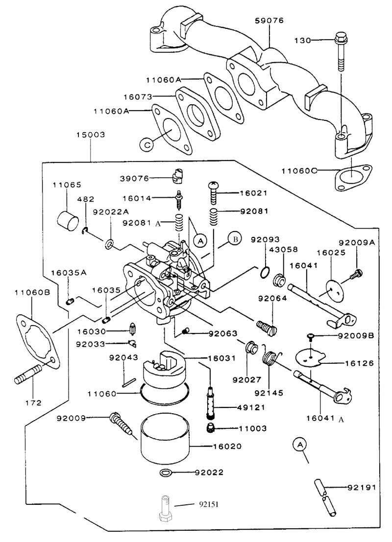 Carburetor Assembly Kawasaki Fh451v As08