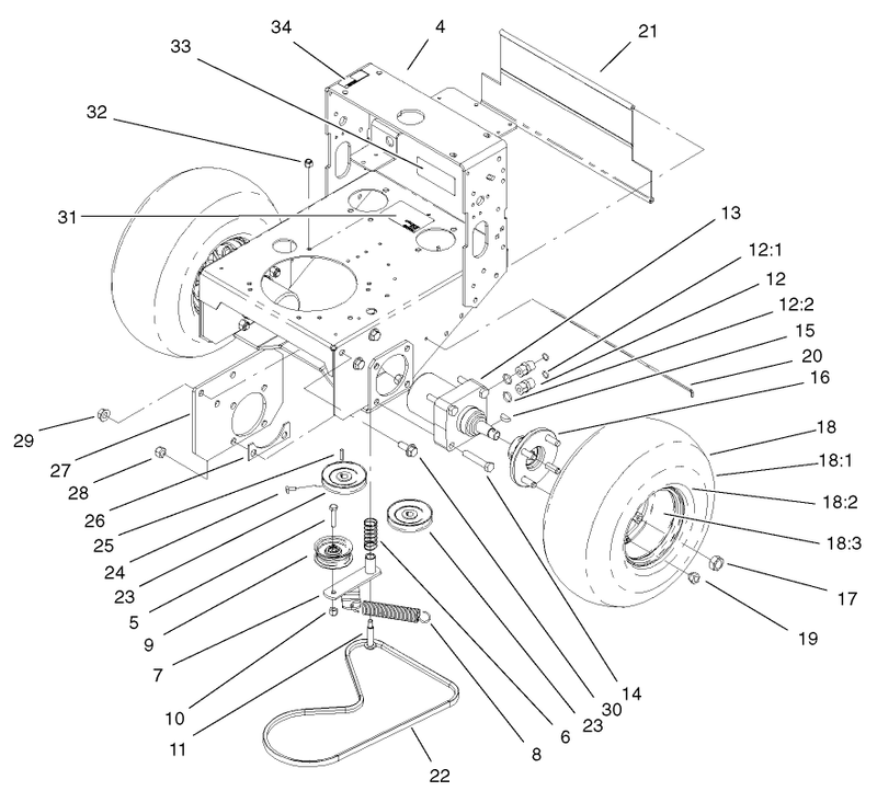 Wheel Motor Pump Idler and Belt Assembly