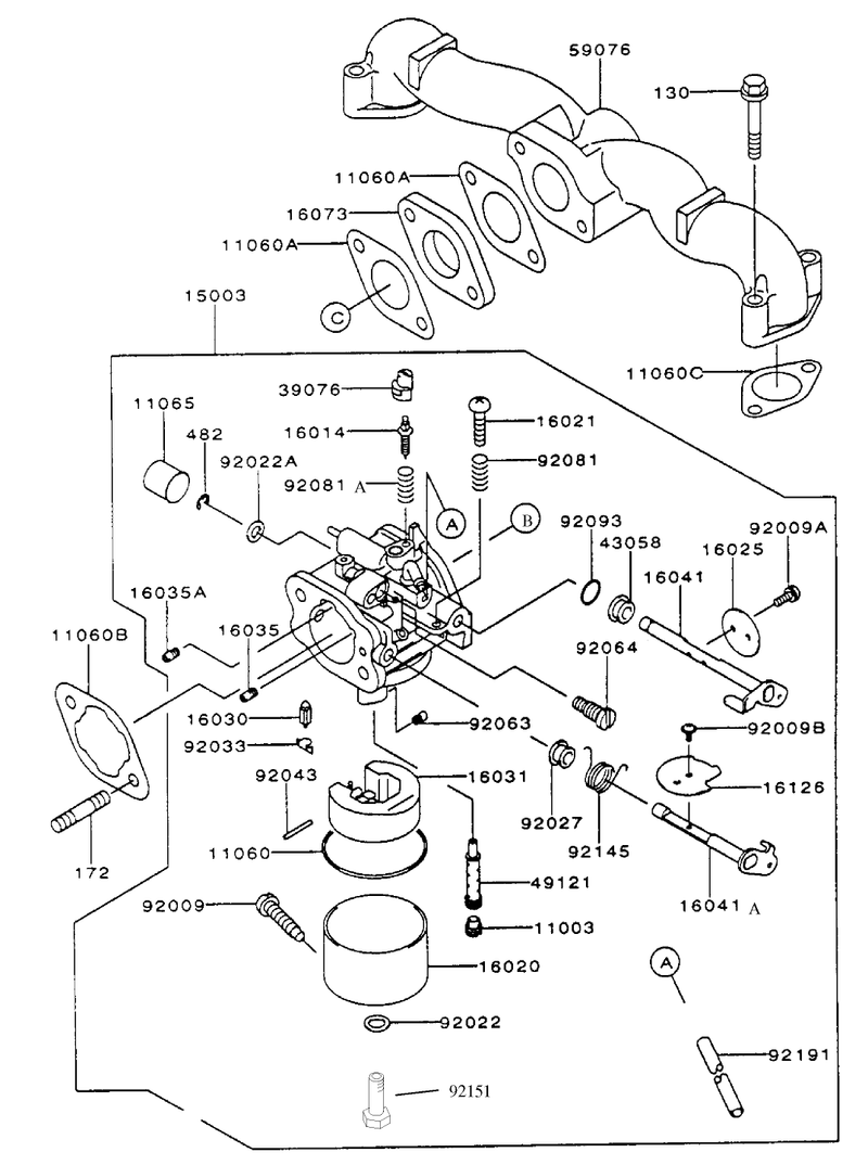 Carburetor Assembly Kawasaki Fh451v As08