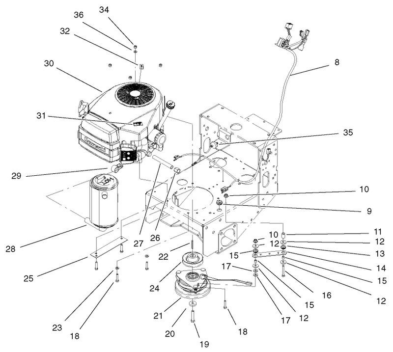 Engine And Clutch Assembly
