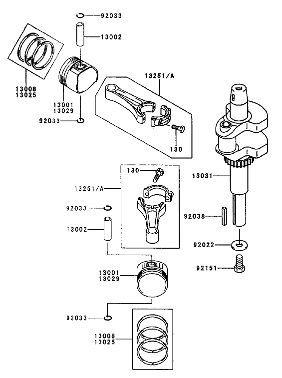 Pistoncrankshaft Assembly Kawasaki Fh451v As08