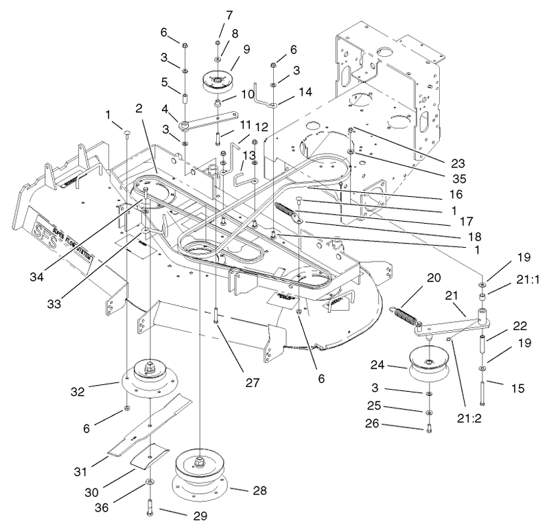 Spindle Idler Pulley And Belt Assembly