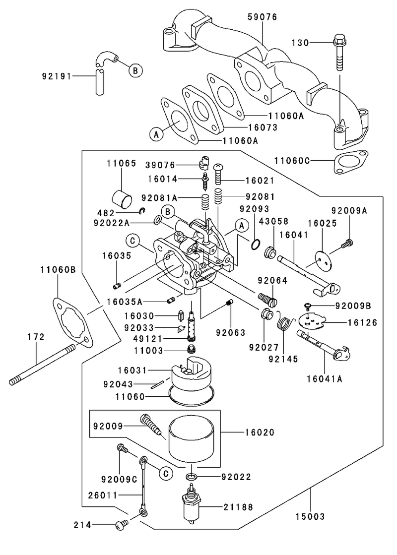 Carburetor Kawasaki Fh500v As30