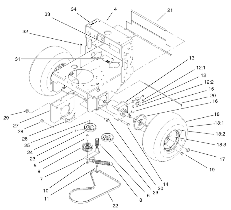 Wheel Motor Pump Idler and Belt Assembly
