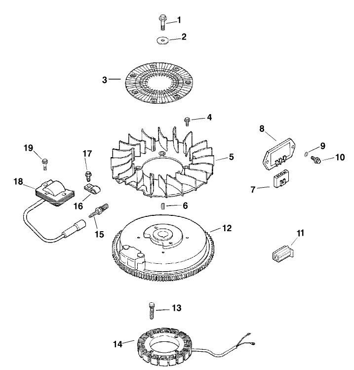 Ignition and Electrical Assembly Kohler Model CV15T 41604
