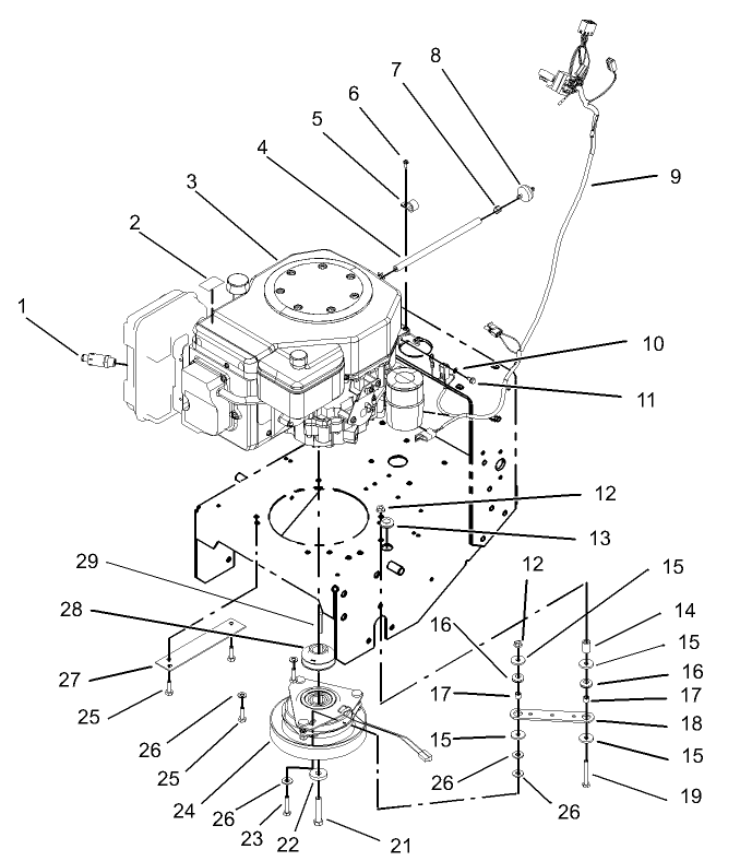 Engine and Clutch Assembly