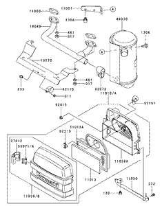 Air FilterMuffler Assembly Kawasaki FH451V-AS11