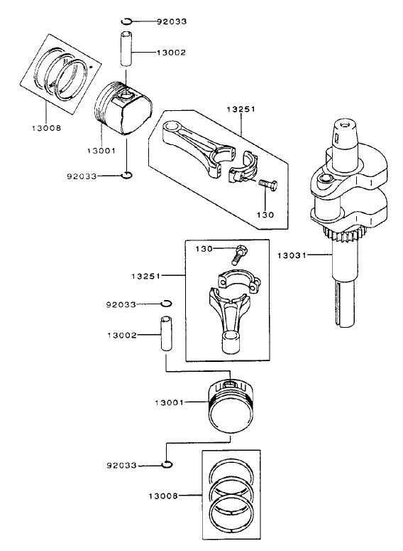 PistonCrankshaft Assembly Kawasaki FH500V AS29