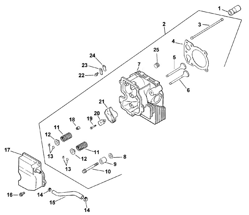 Cylinder Head Valves And Breather Assembly Kohler Model CV15T 41604
